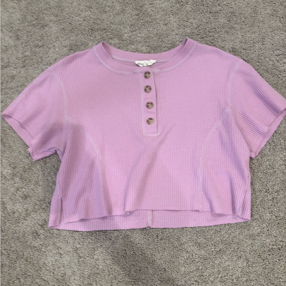 Lavender Button-Up Women's Top